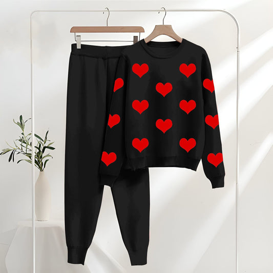 Heart Print Cozy Loungewear Set