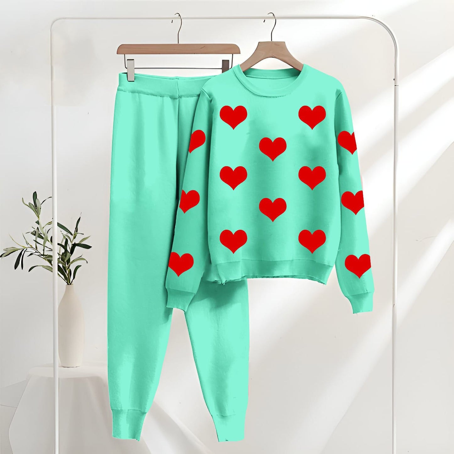 Heart Print Cozy Loungewear Set