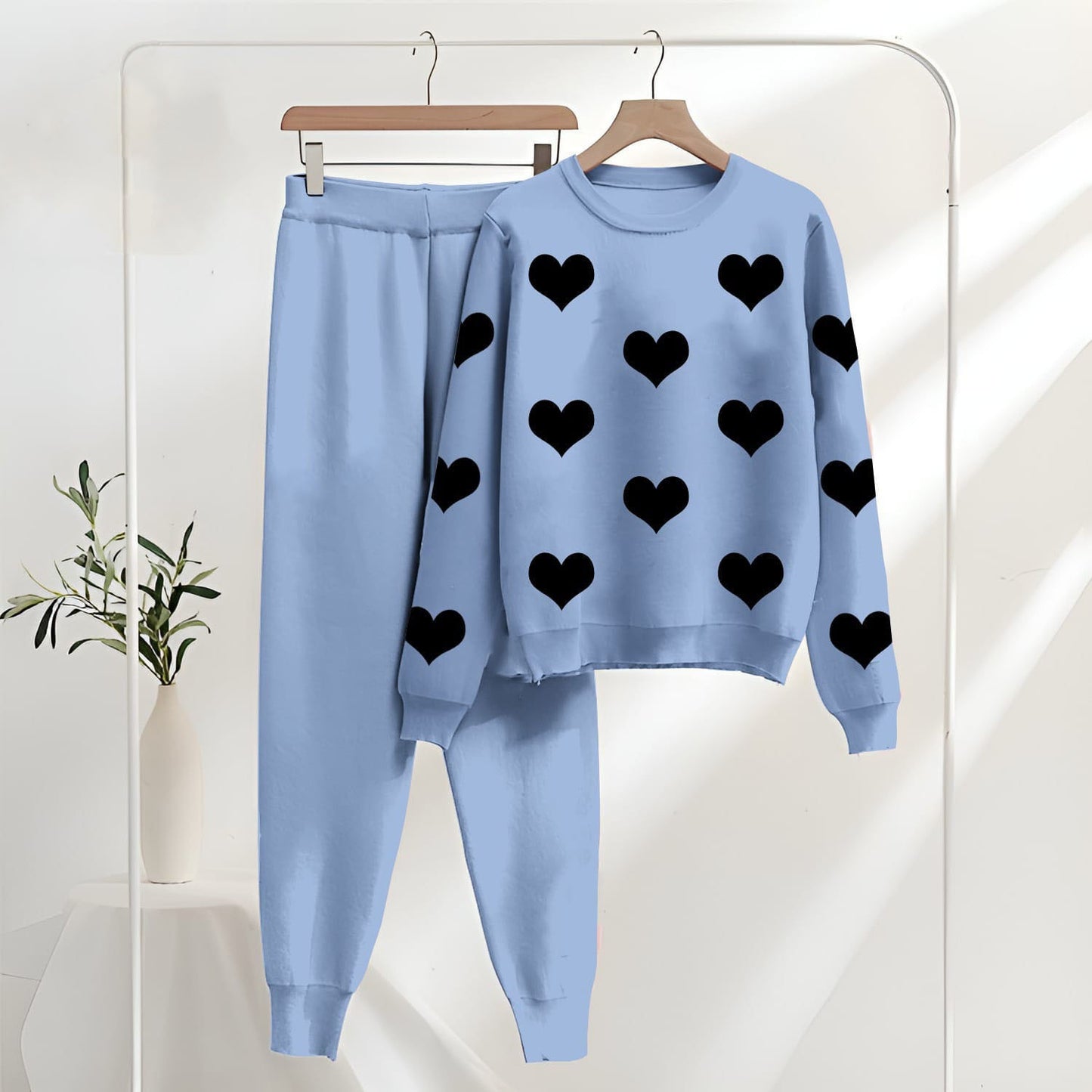 Heart Print Cozy Loungewear Set