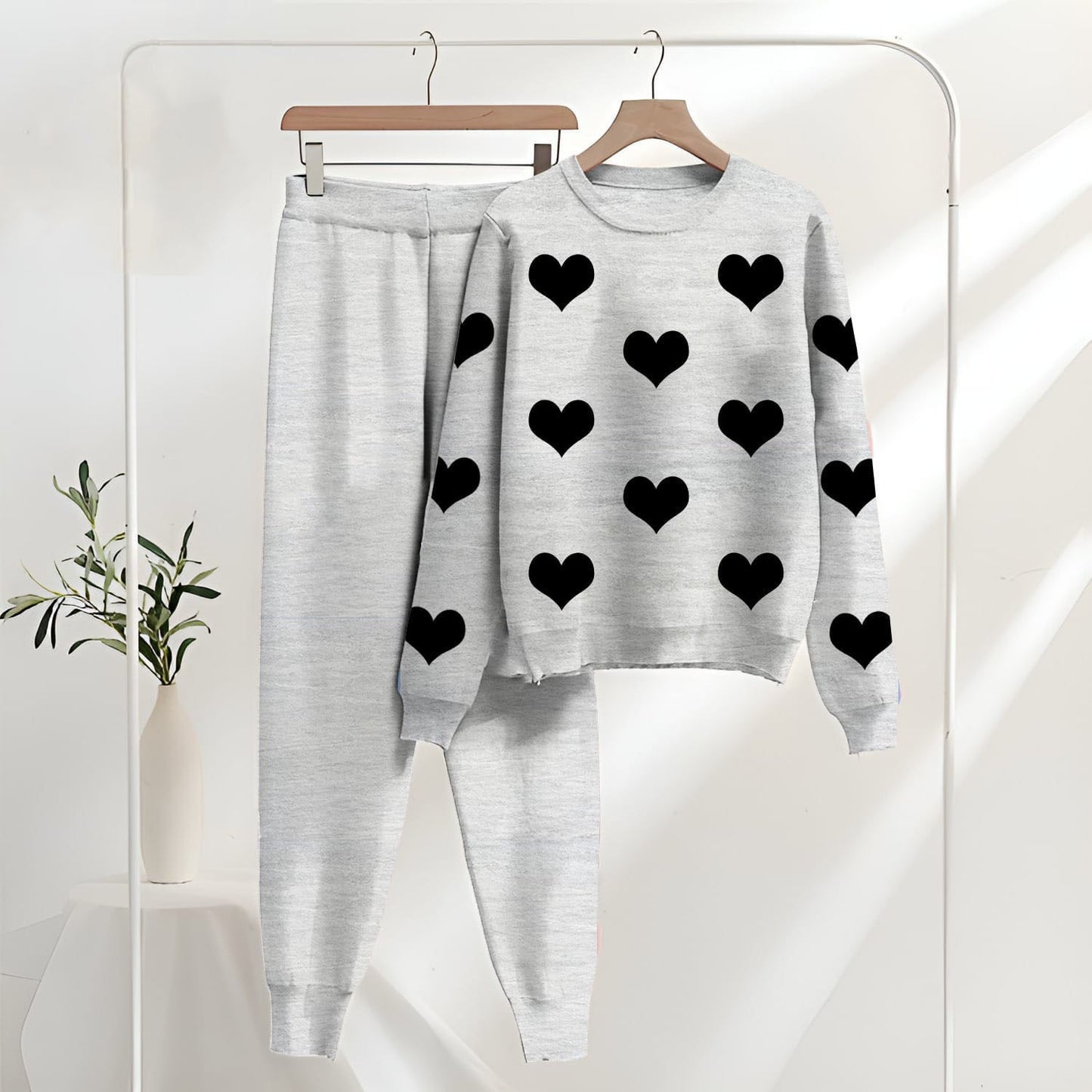 Heart Print Cozy Loungewear Set