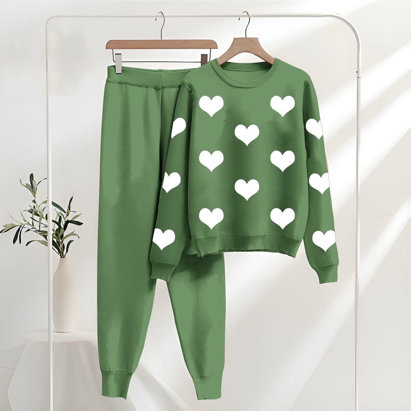 Heart Print Cozy Loungewear Set