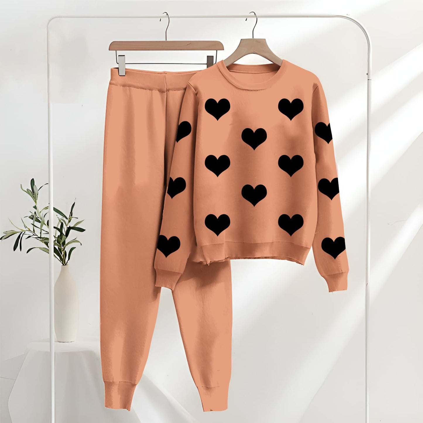 Heart Print Cozy Loungewear Set