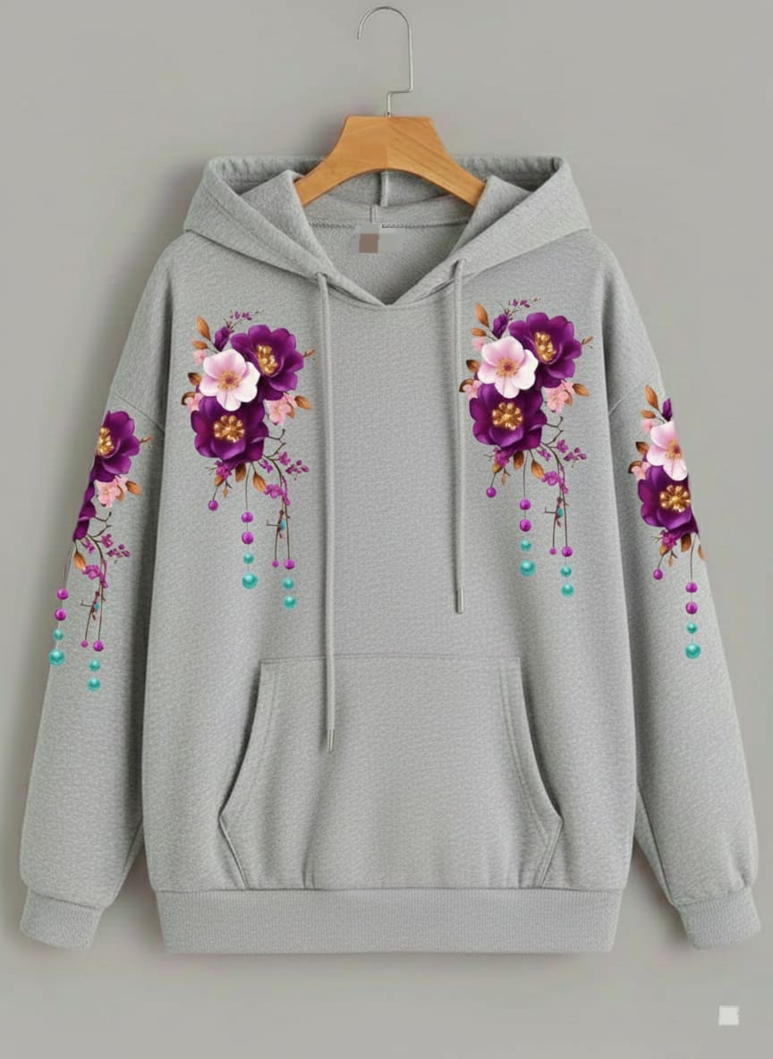 Floral DTF Print Hoodie
