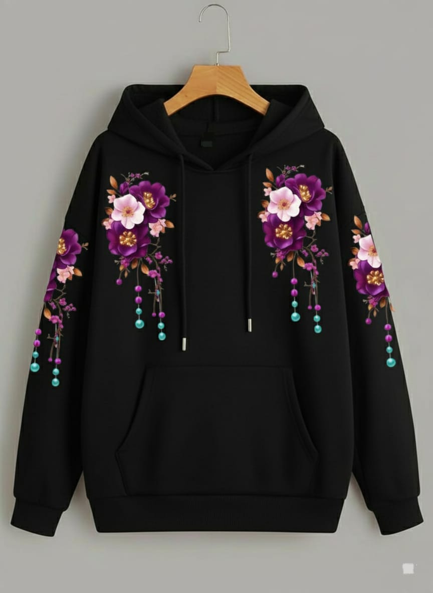 Floral DTF Print Hoodie