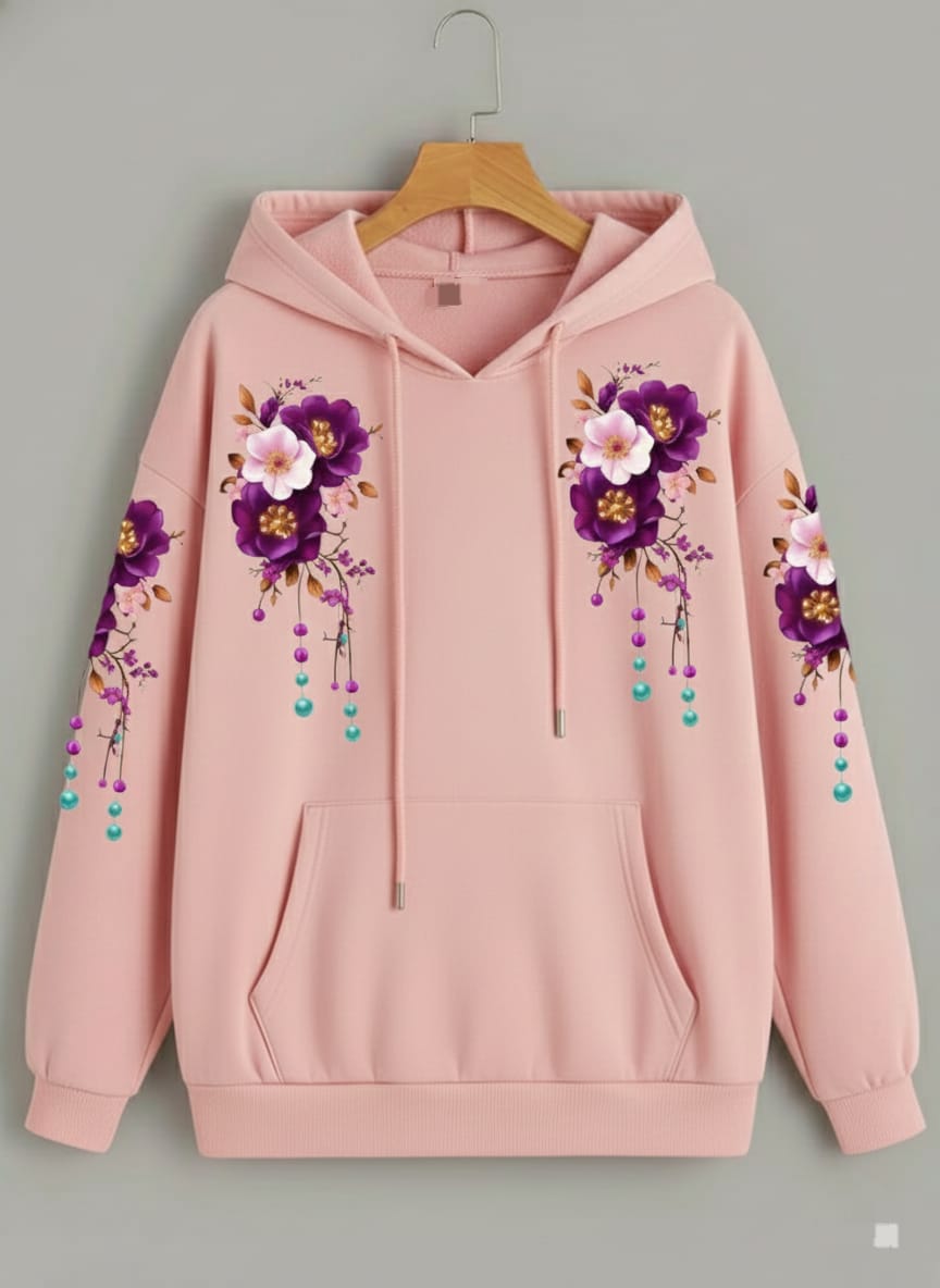 Floral DTF Print Hoodie