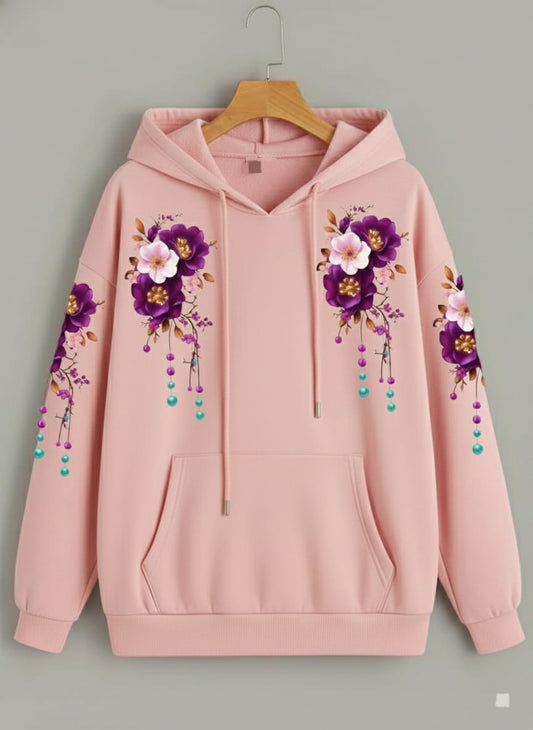 Floral DTF Print Hoodie