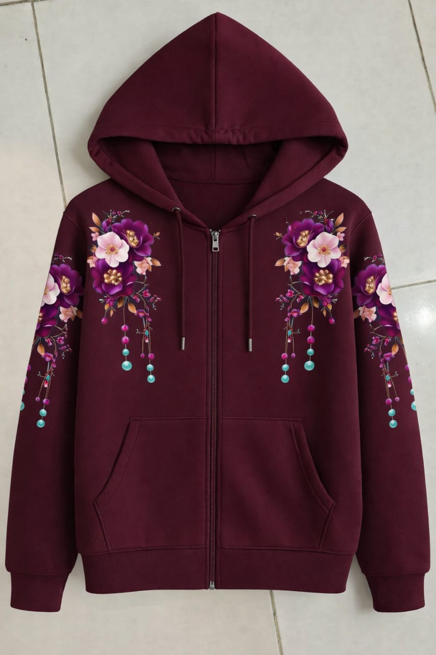 Floral DTF Print Hoodie