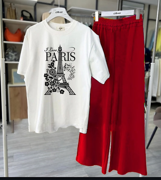 Paris Prints Night Suit With Flapper