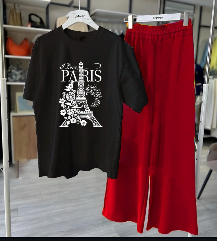 Paris Prints Night Suit With Flapper