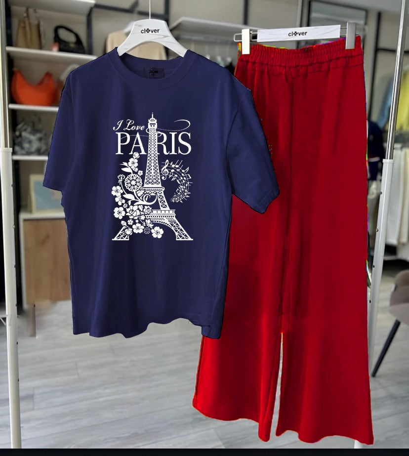 Paris Prints Night Suit With Flapper