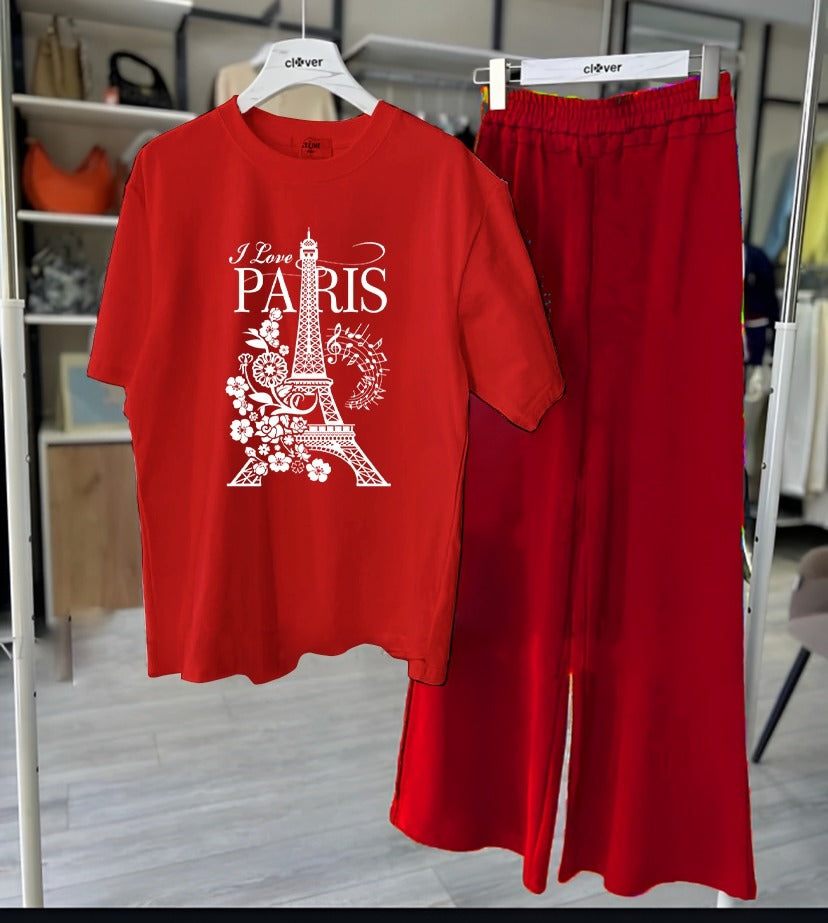 Paris Prints Night Suit With Flapper