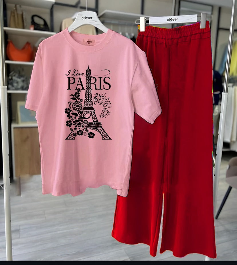 Paris Prints Night Suit With Flapper