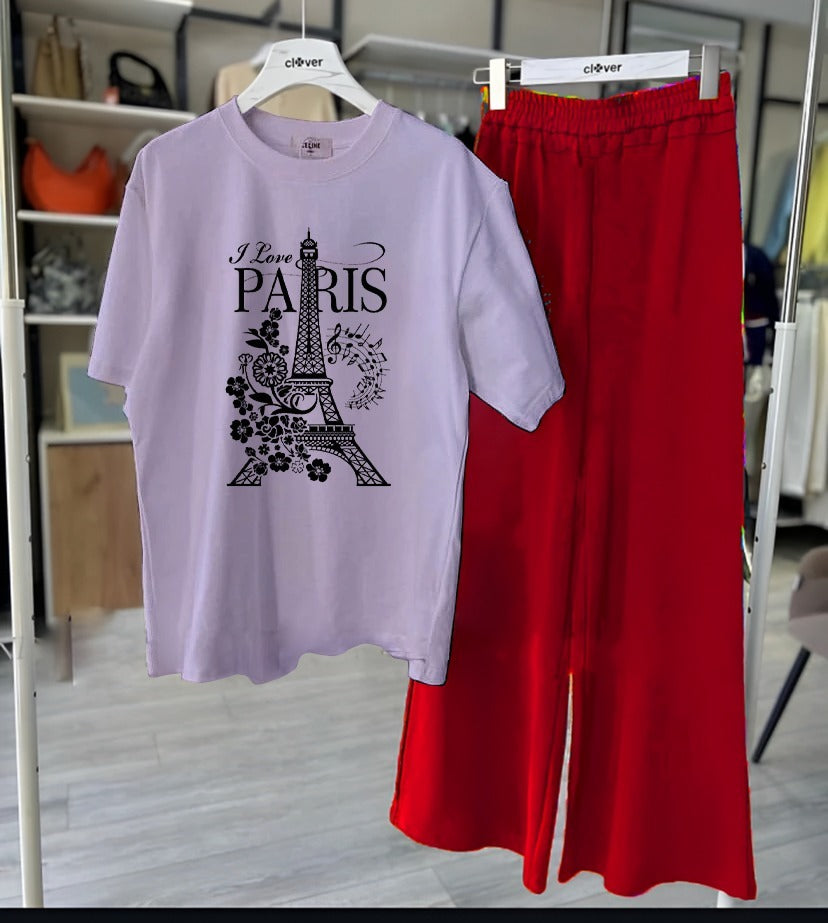 Paris Prints Night Suit With Flapper