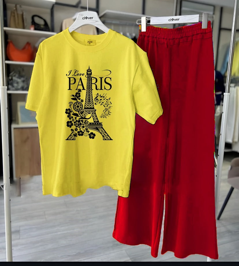 Paris Prints Night Suit With Flapper