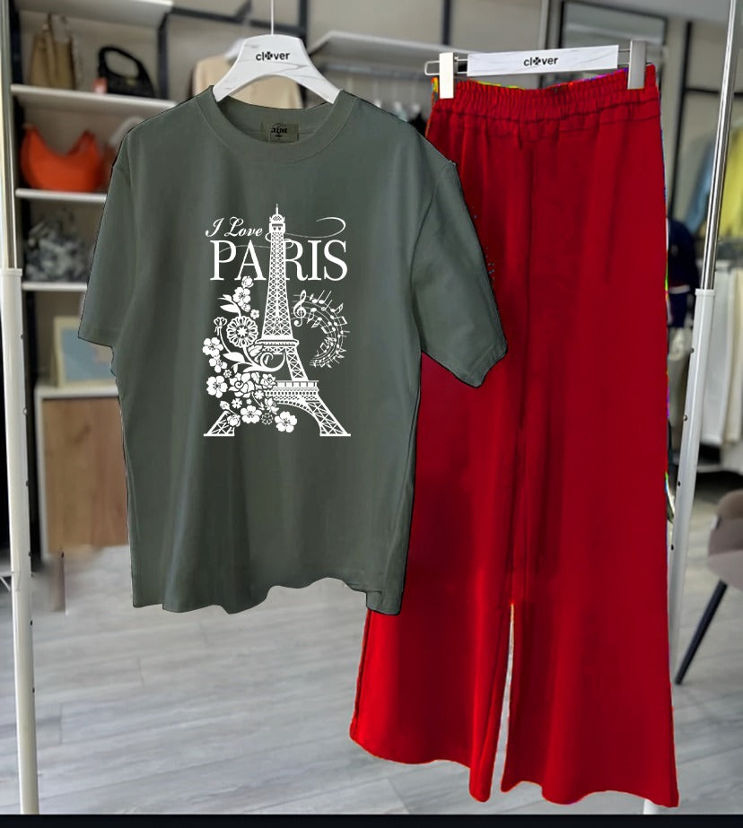 Paris Prints Night Suit With Flapper