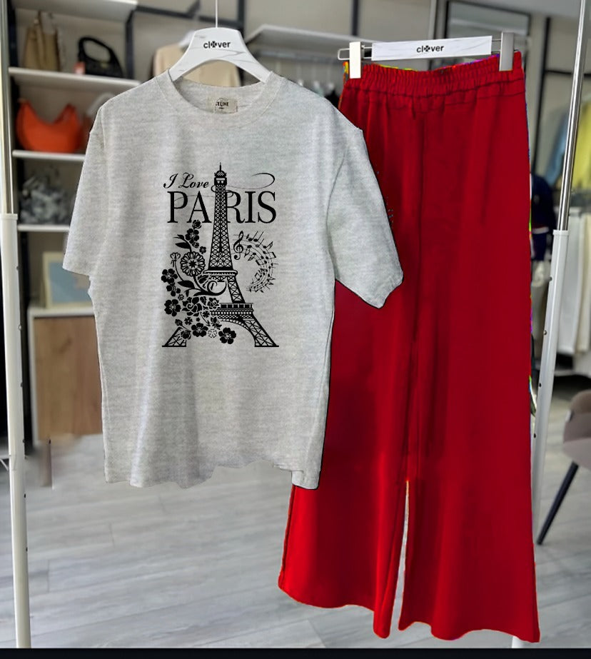 Paris Prints Night Suit With Flapper