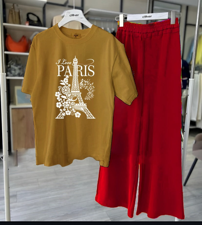 Paris Prints Night Suit With Flapper