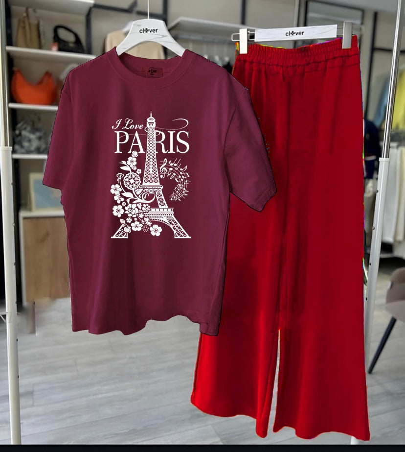 Paris Prints Night Suit With Flapper