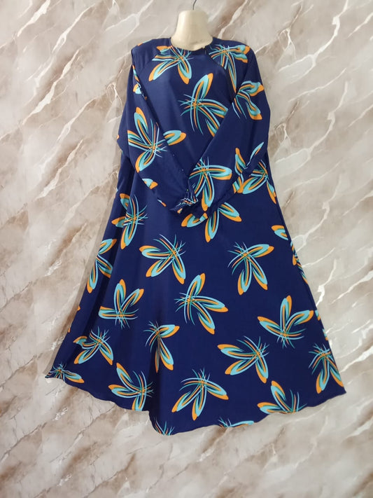 A-Line Cut Printed Abaya