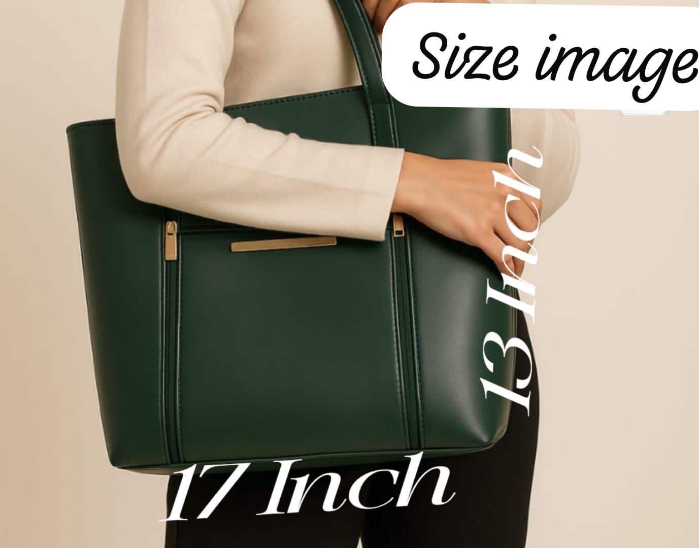 Dual Zips. Gold Grace. Perfectly Structured  Large Size Shoulder Bag
