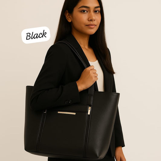 Dual Zips. Gold Grace. Perfectly Structured  Large Size Shoulder Bag
