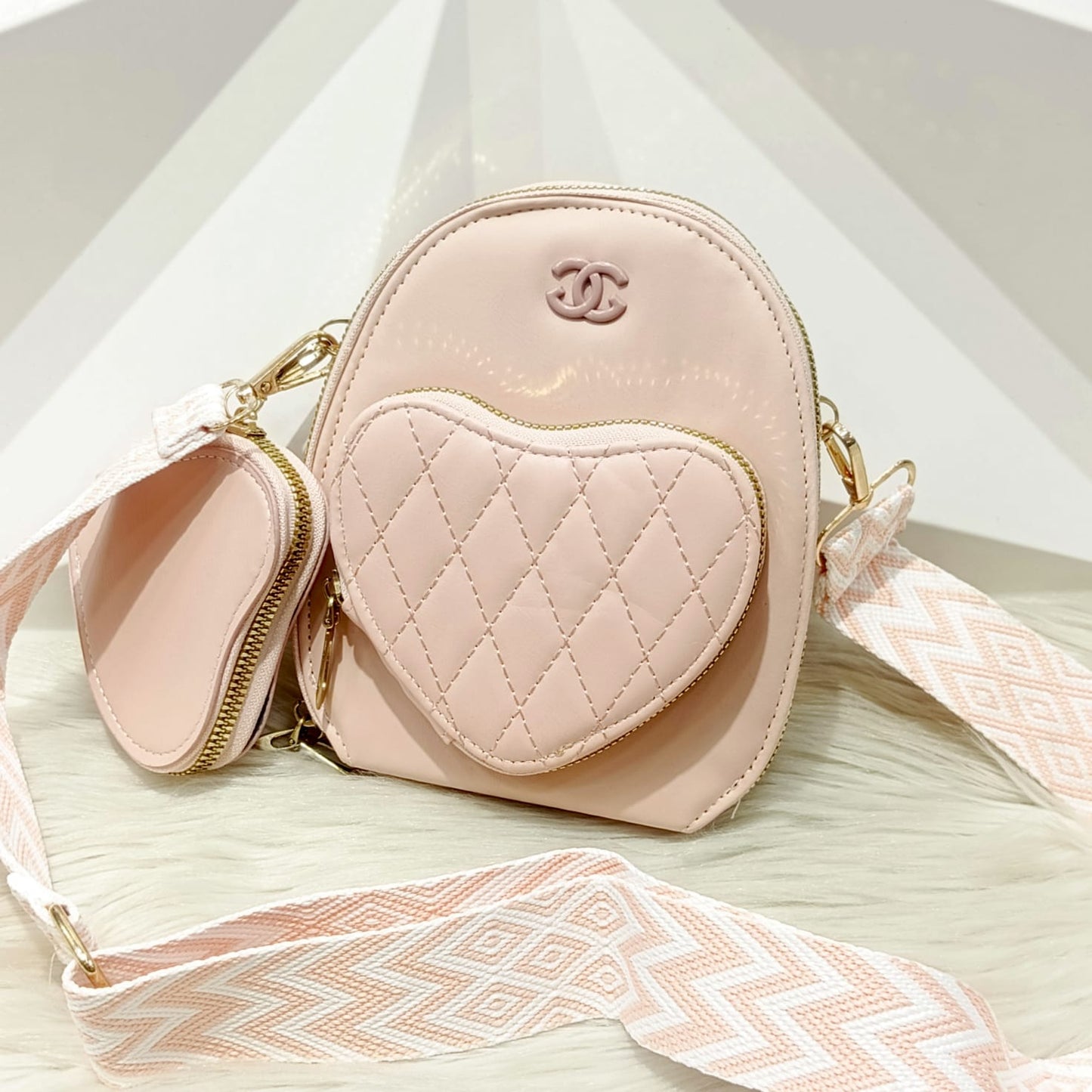 Heart Design Crossbody Bag