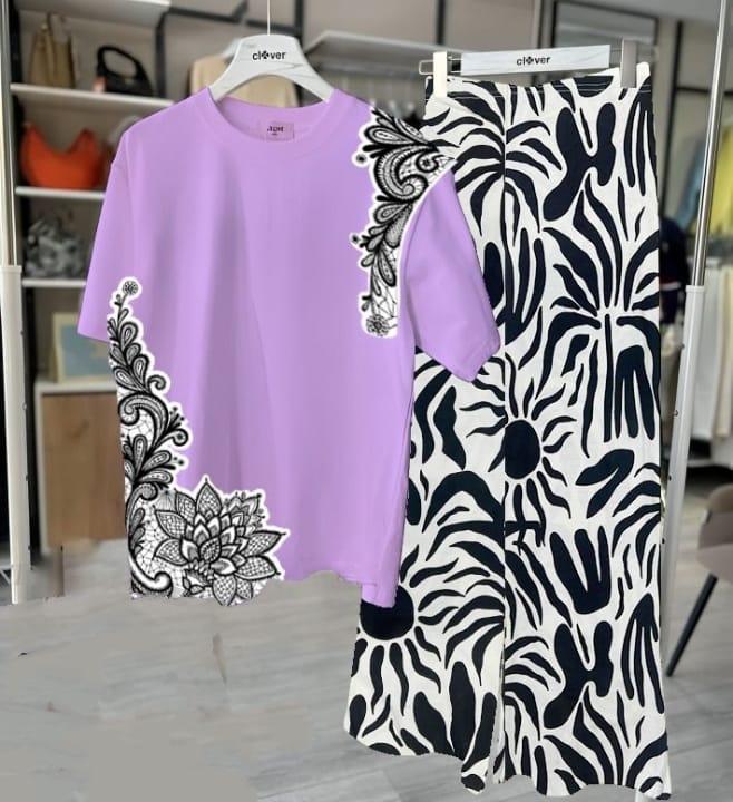 Floral Loungewear With Printed Flapper