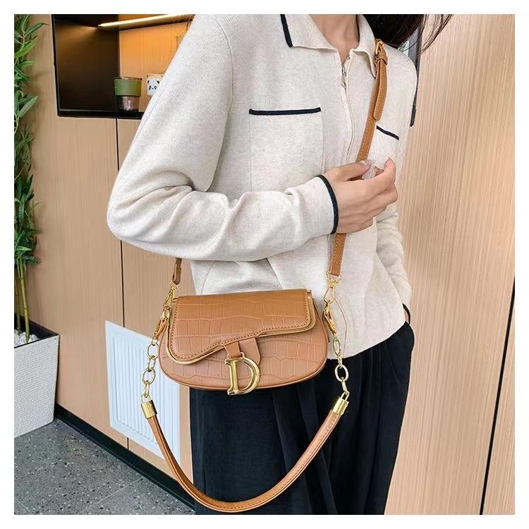 Structured Croc-Embossed Shoulder Bag