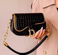 Structured Croc-Embossed Shoulder Bag