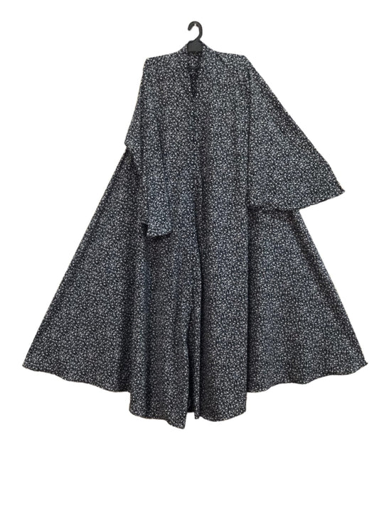 Subtle Print Front Open Abaya