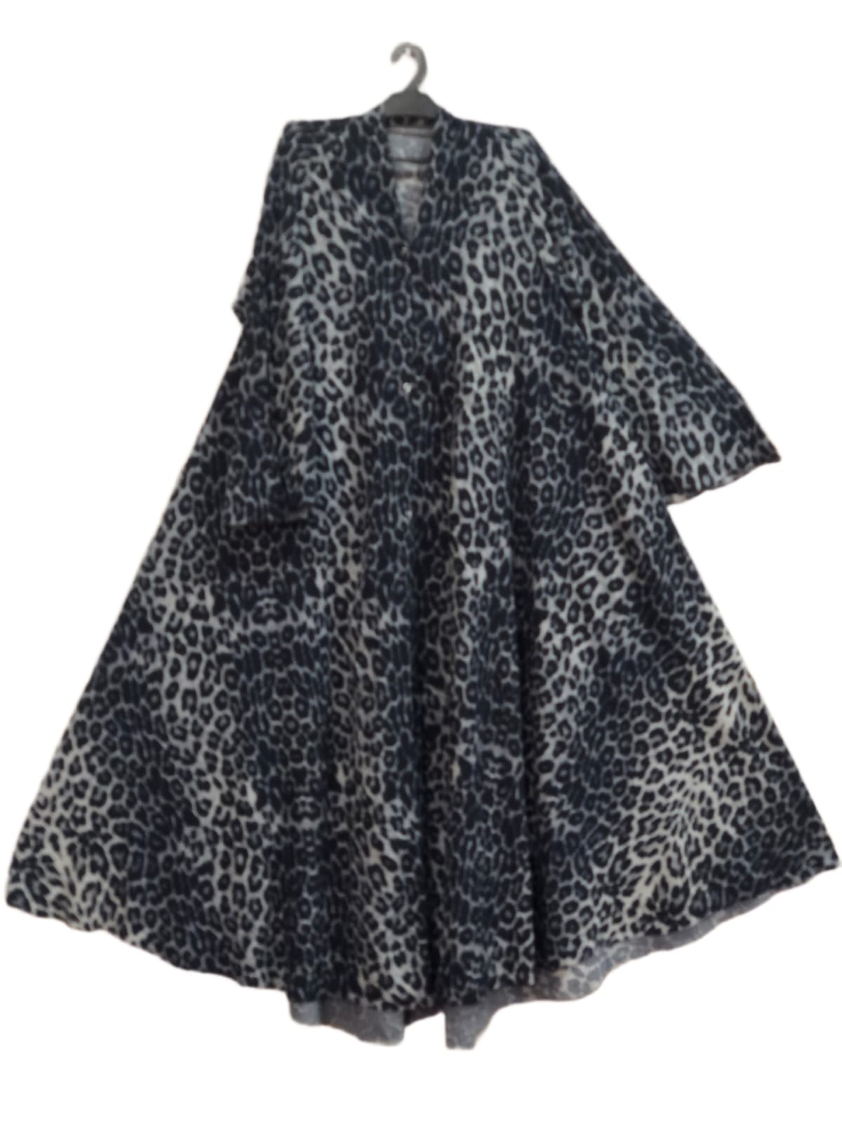 Leopard Print Open Front Abaya
