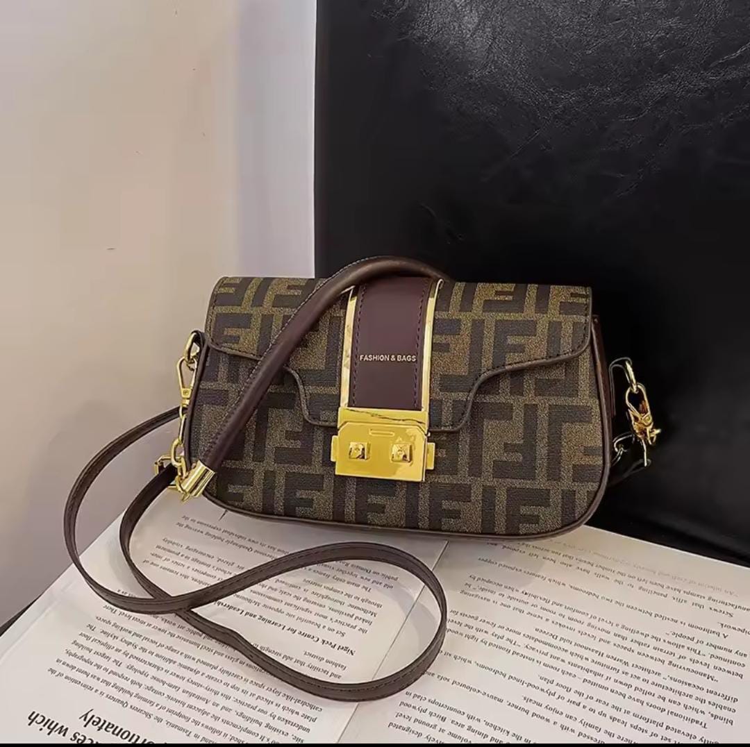 Printed Check Crossbody  Bag