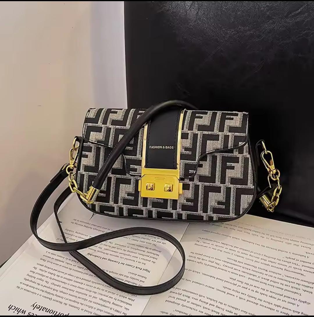 Printed Check Crossbody  Bag