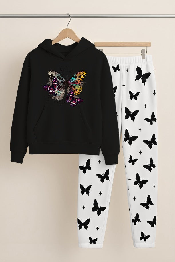 Butterfly Printed Hoodies+Trouser