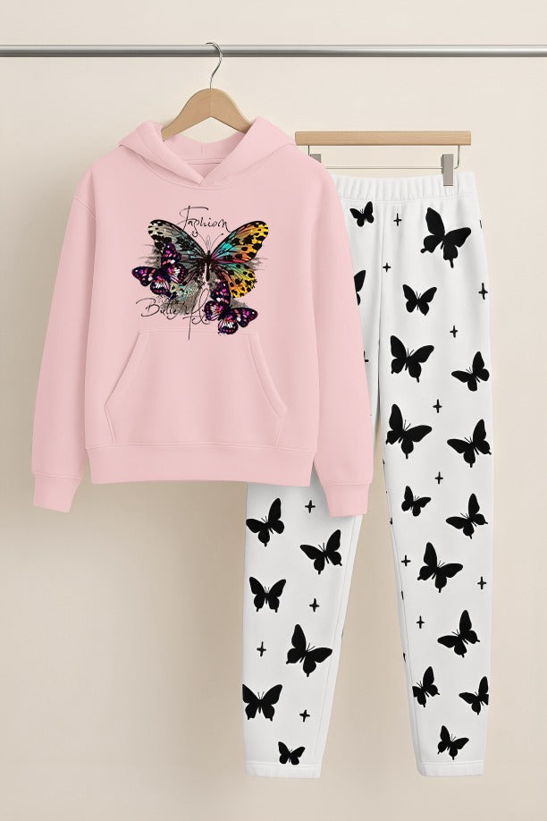 Butterfly Printed Hoodies+Trouser