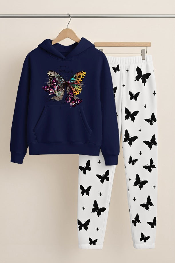 Butterfly Printed Hoodies+Trouser