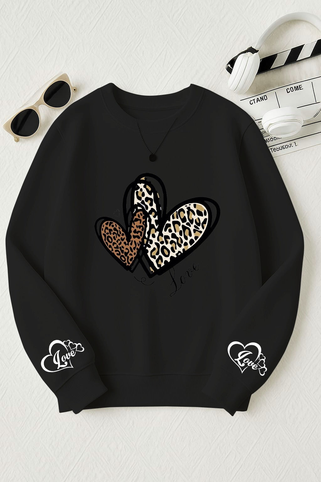 Heart Cheetah Print Sweatshirt