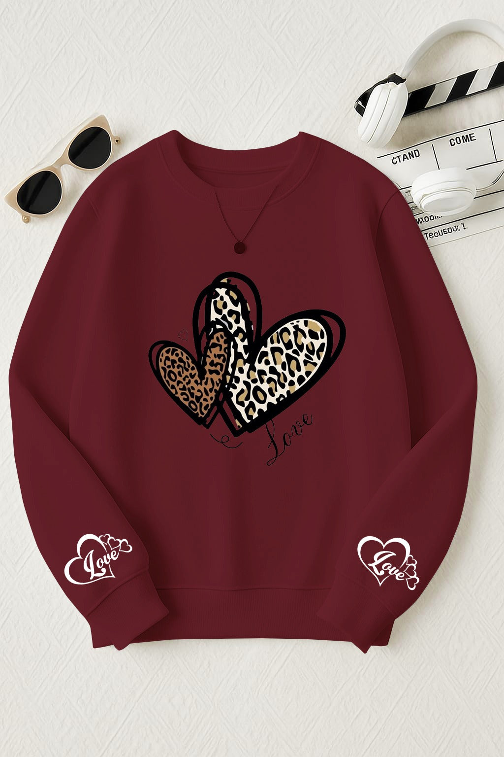 Heart Cheetah Print Sweatshirt