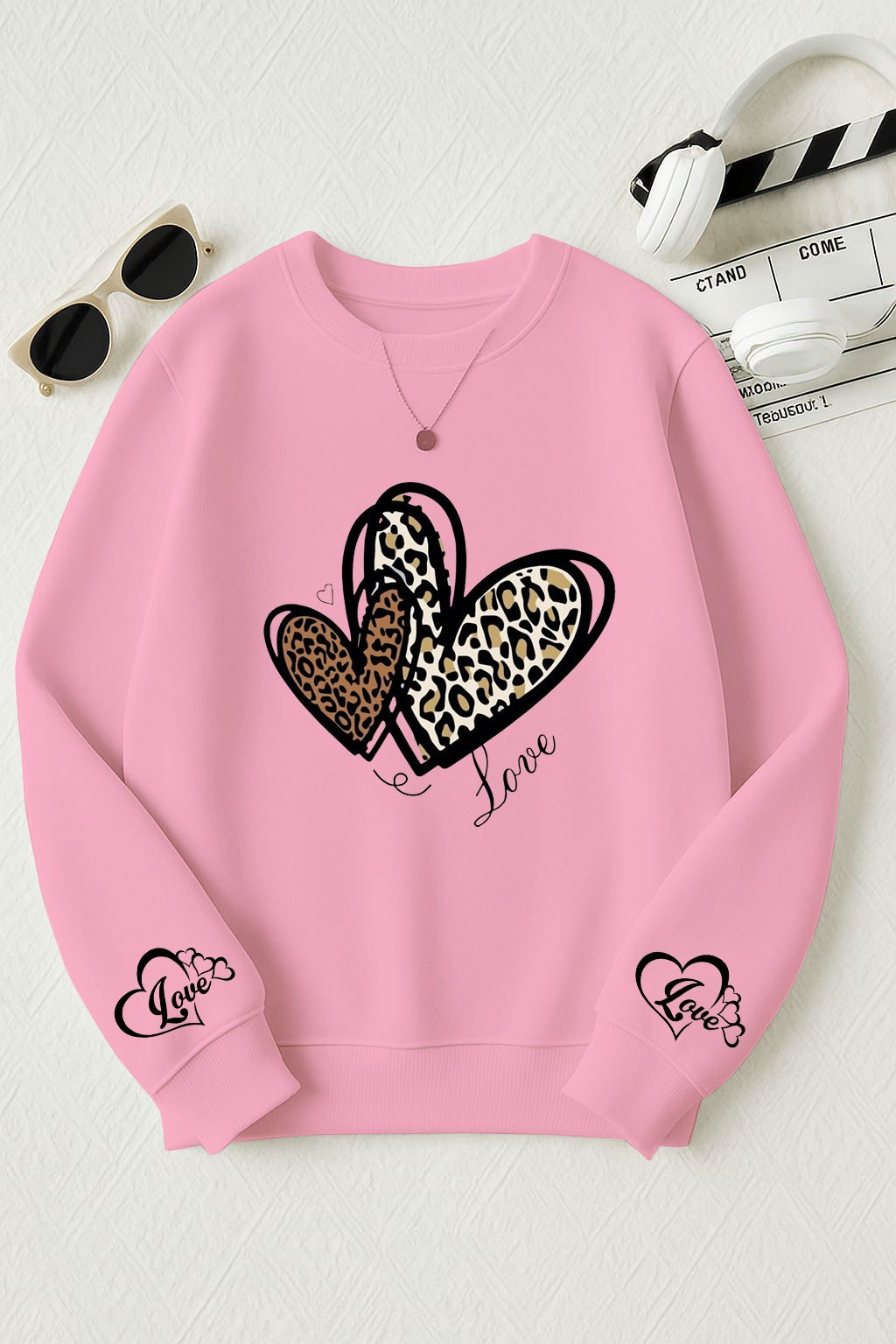 Heart Cheetah Print Sweatshirt