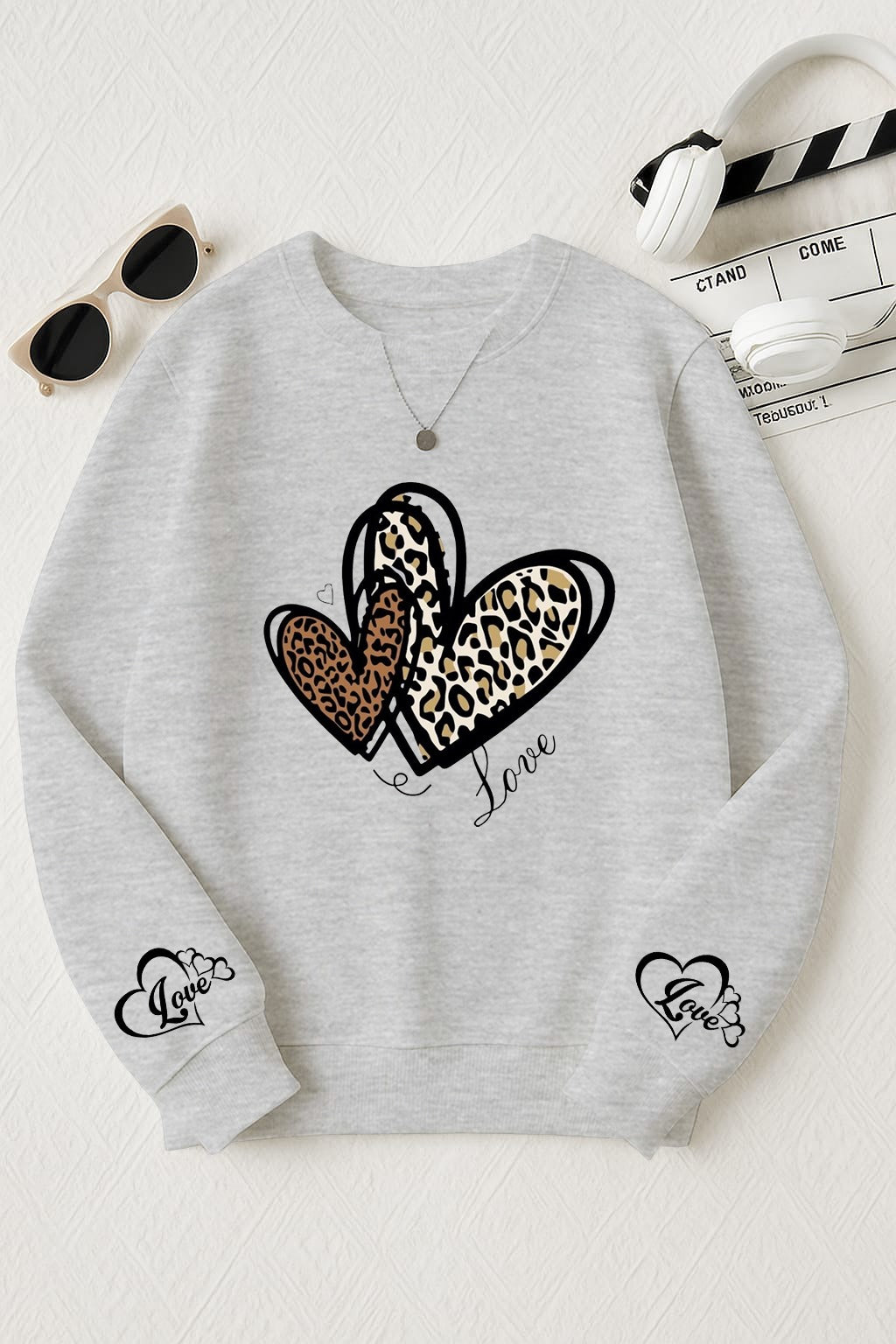 Heart Cheetah Print Sweatshirt