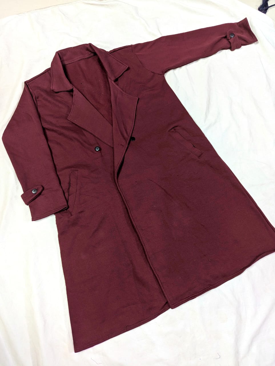 Cross Pocket Long Sleeves Button Coat