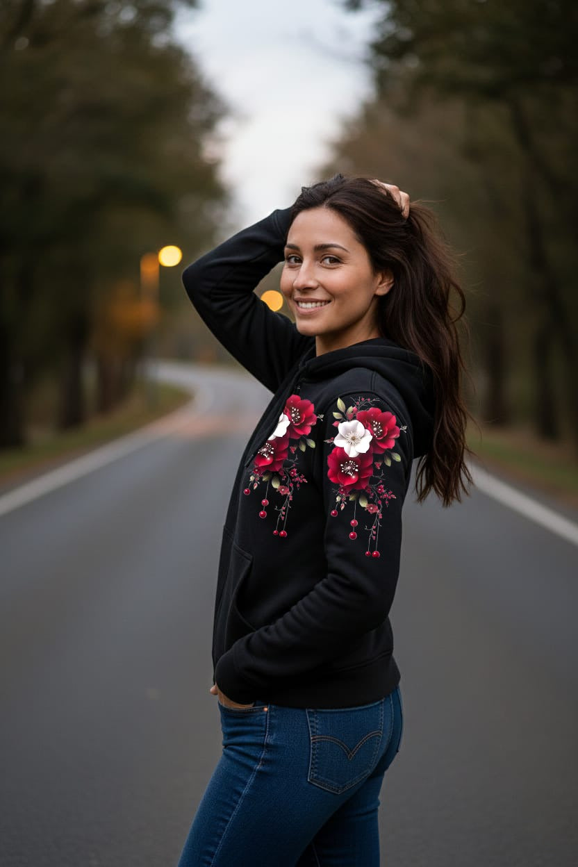 Floral Printed Hoodie