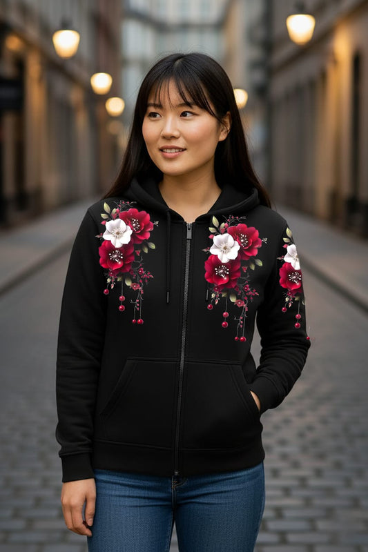Floral Printed Hoodie