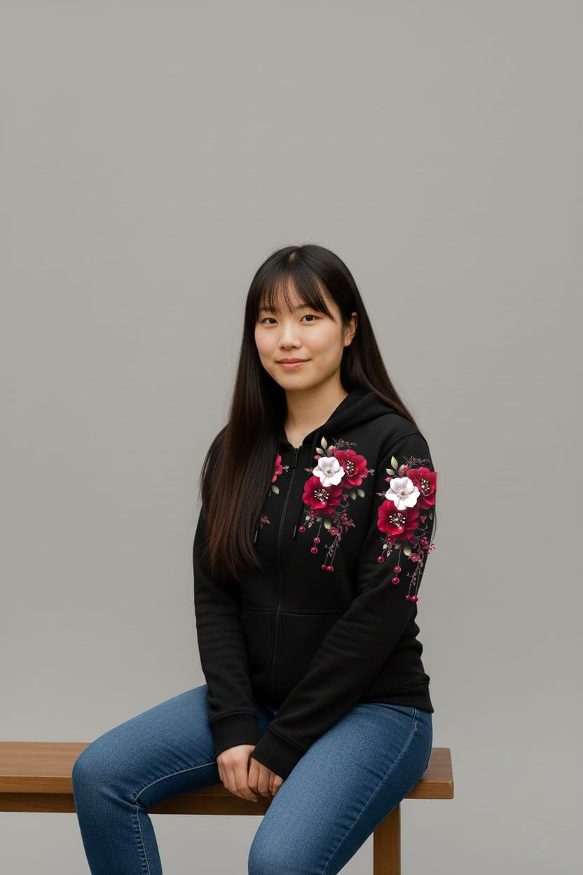 Floral Printed Hoodie