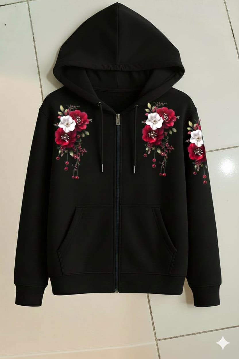 Floral Printed Hoodie