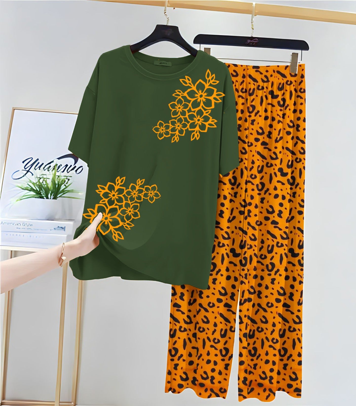 Floral + Leopard Print Lounge Set