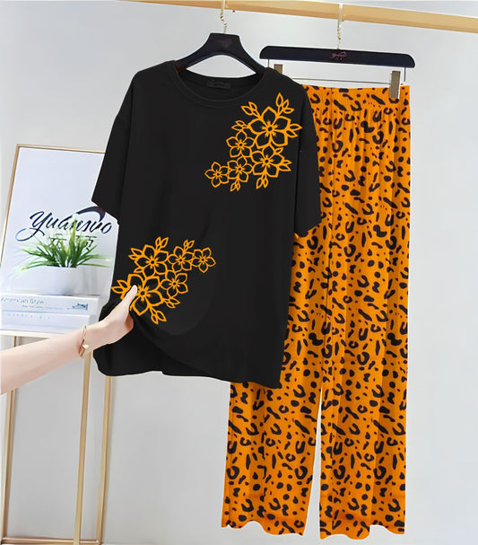 Floral + Leopard Print Lounge Set