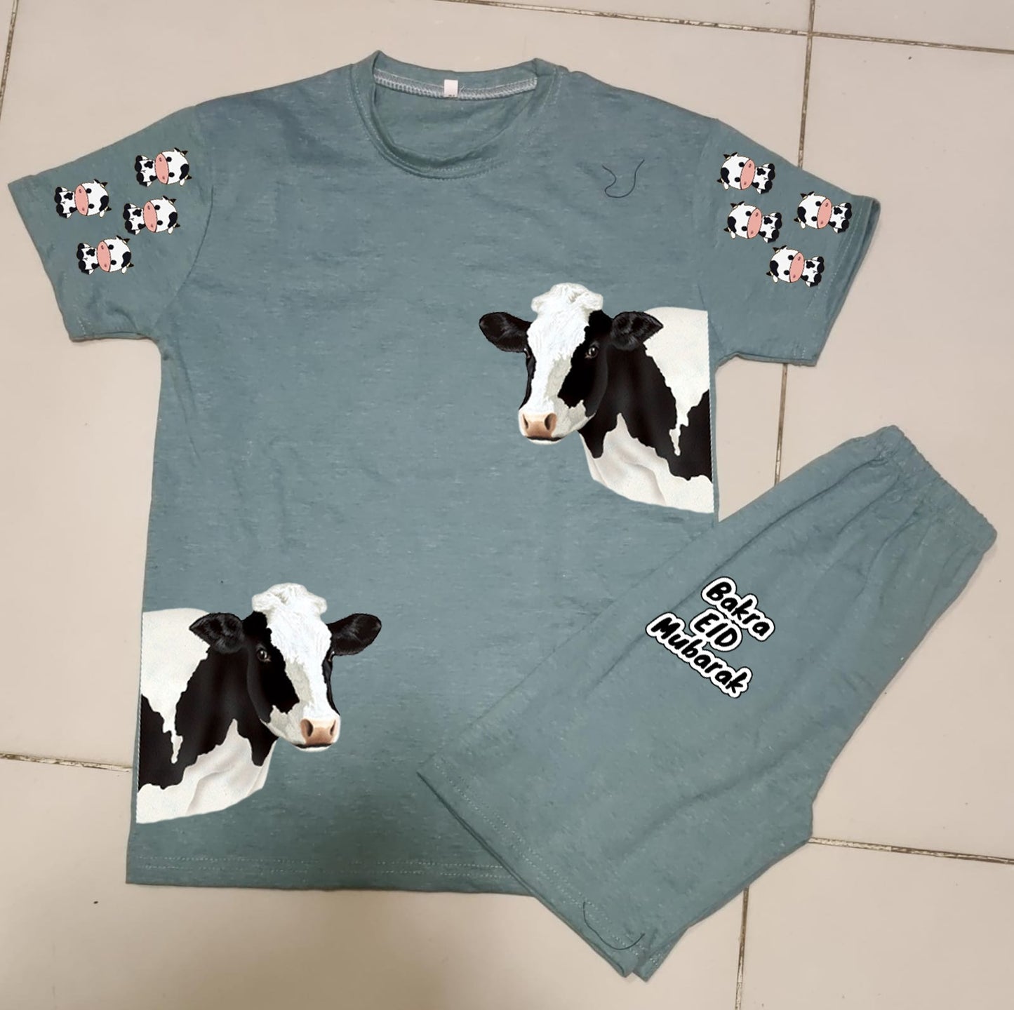 COW Print T Shirt + Trouser