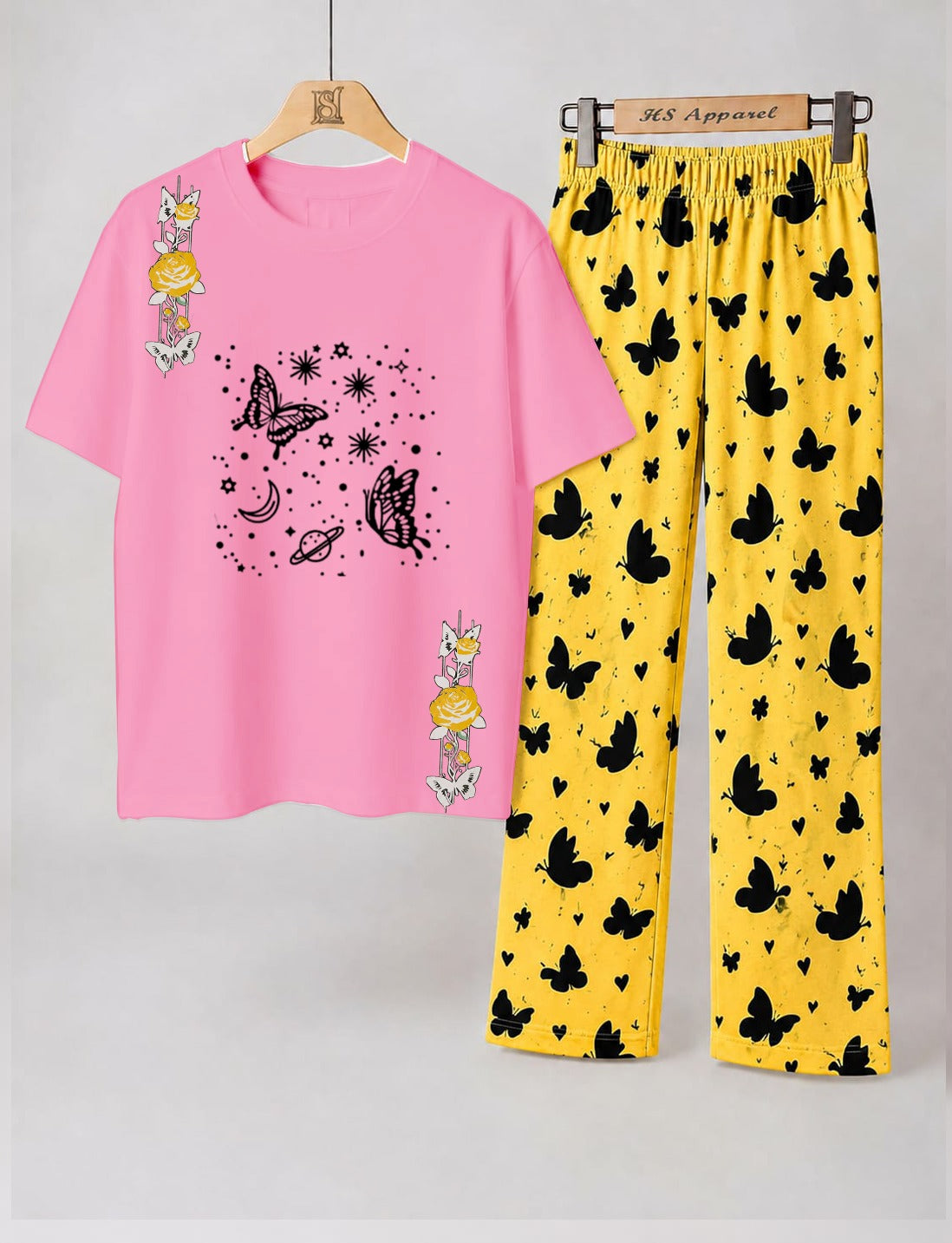 Dancing Butterfly Printed Loungewear Set