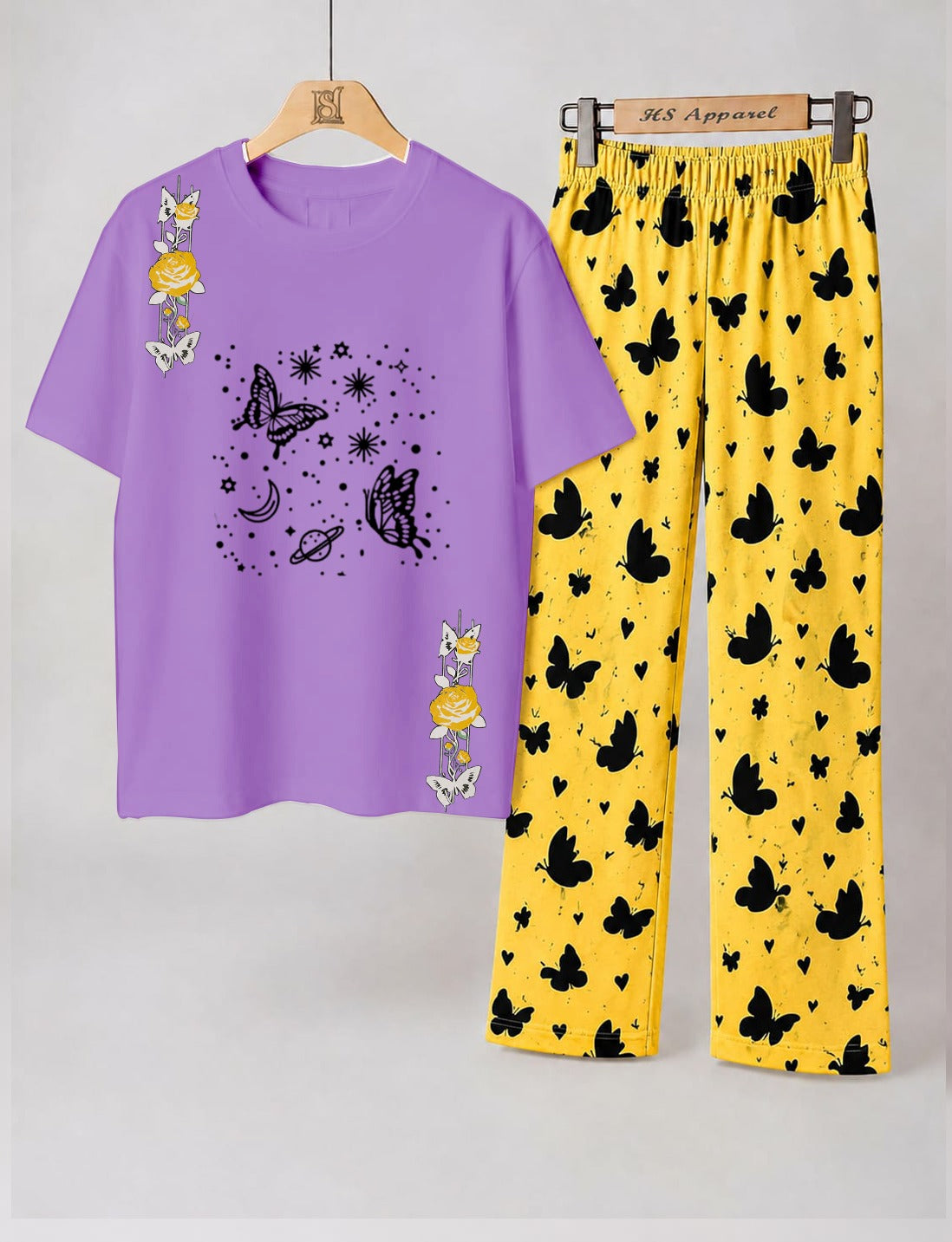 Dancing Butterfly Printed Loungewear Set